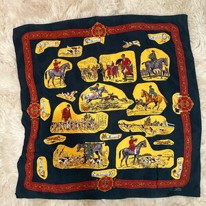 Equestrian Themed Vintage Versace Silk Scarf